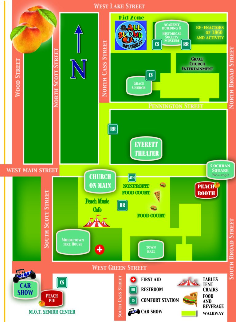 Peach Festival Map Middletown OldeTyme Peach Festival